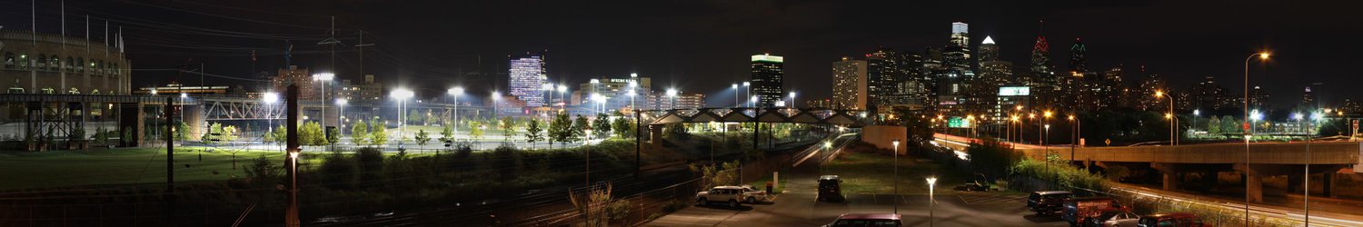 Philadelphia at Night from South Street Bridge